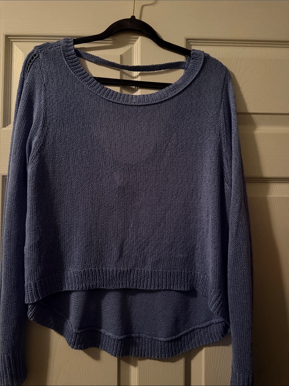 Bisou Bisou Lightweight Blue Scoop Neck Sweater